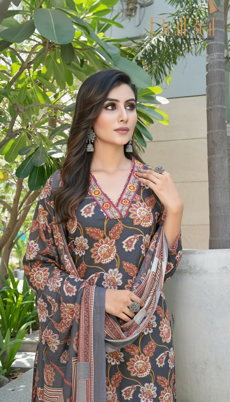 BulBul Fashionista Santoon Black Kurta Set with Dupatta - Swadesiicart
