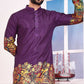 Anaita Purple Dola Silk Straight Kurta With Foil Work