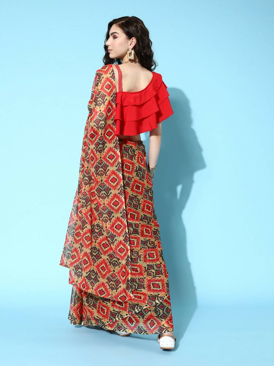 Ahalyaa Women's Traditional wear Saree - Red | Swadesiicart
