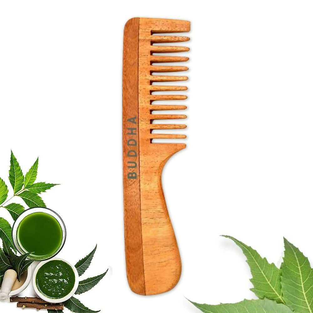Buddha Natural Handle Kacchi Neem Wooden Comb - Buddha Naturals