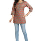 Snehal Creations Pleasant Pista Green Rayon Short Kurti Tunic Top - Swadesiicart