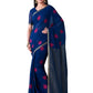 Mimosa Women's Navy Blue Banarasi Chiffon Saree | Swadesiicart