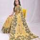 Shree Shyam Fashion Kashira Yellow Linen Cotton Saree