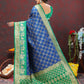 Lorenvalley Fashion Blue & Green Patola Silk Woven Design Meenakari Weaving Saree - Swadesiicart