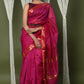 Very Much Indian Handloom Cotton Silk Maheshwari Saree With Sleek Golden Border - Red | Swadesiicart