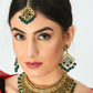 Mominos Fashion Johar Kamal Traditional Rajwadi Design Heavy Golden/Green Color Necklace Set - Swadesiicart