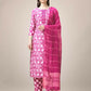 Jyoti Fashion Women's Pink Rayon Print with Embroidery & Fancy Lace Work Kurta with Trouser & Dupatta | Swadesiicart
