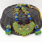 Terracotta Long Haram Set-Beautiful Dazzling Peacock Pendent With Ear Hanging Jhumkas