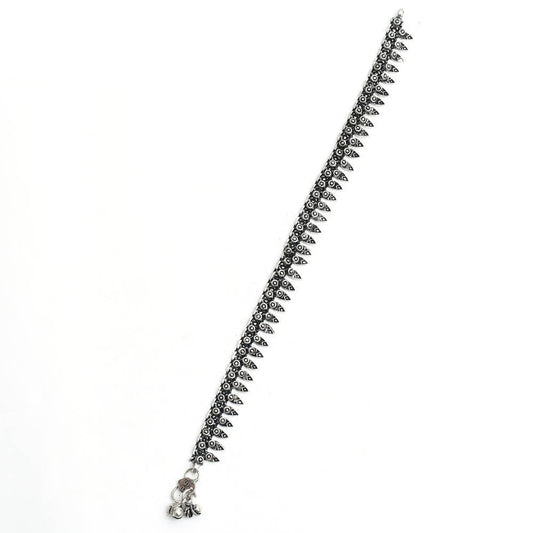 Mominos Fashion Kamal Johar Oxidised Silver Women Wear Anklets | Swadesiicart