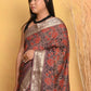 Very Much Indian Modal Silk Ajrakh Handblock Printed Natural Dyes With Designer Border Saree - Maroon | Swadesiicart