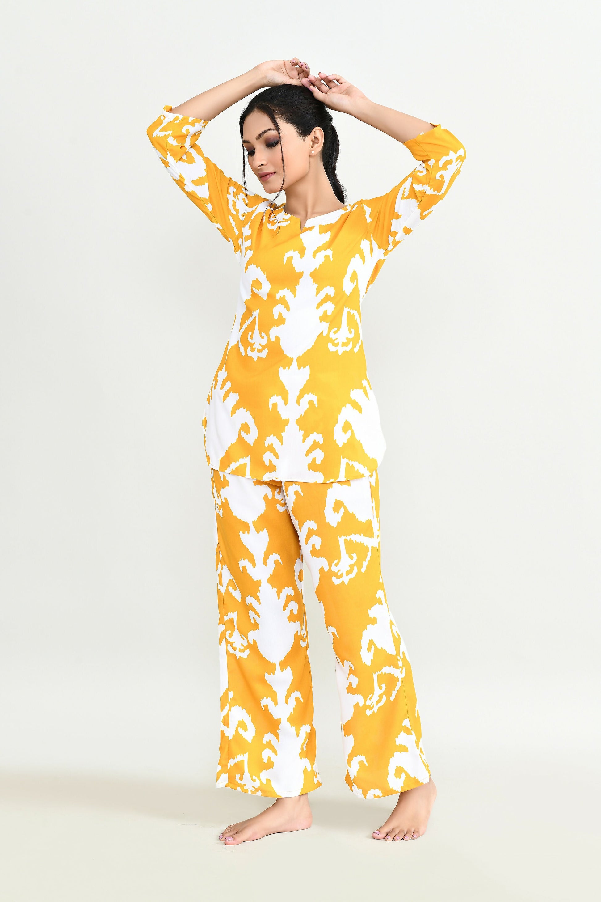 Joban Fashion Beautiful Yellow Cotton Cod Set - Swadesiicart