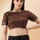 Brown Lycra Animal Print, Fancy Value Addition Fabric Saree - Norita Hit Design - Swadesiicart