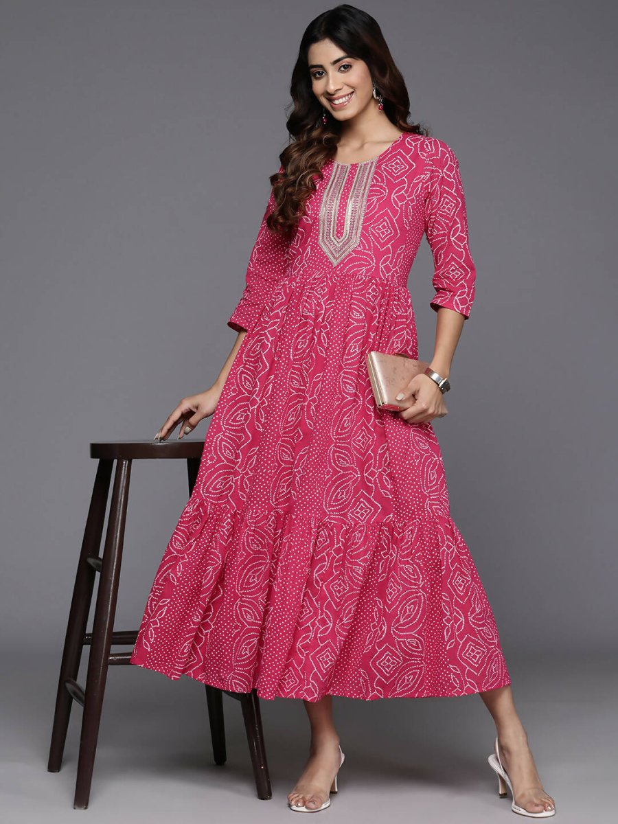 Ahalyaa Women's Traditional wear Dress - Pink | Swadesiicart