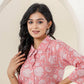 Kaajh Women's Pink Printed Cotton Co-ord Set - Swadesiicart