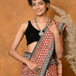 Very Much Indian Handblock Printed Cotton Saree With Natural Dyes - Orange | Swadesiicart