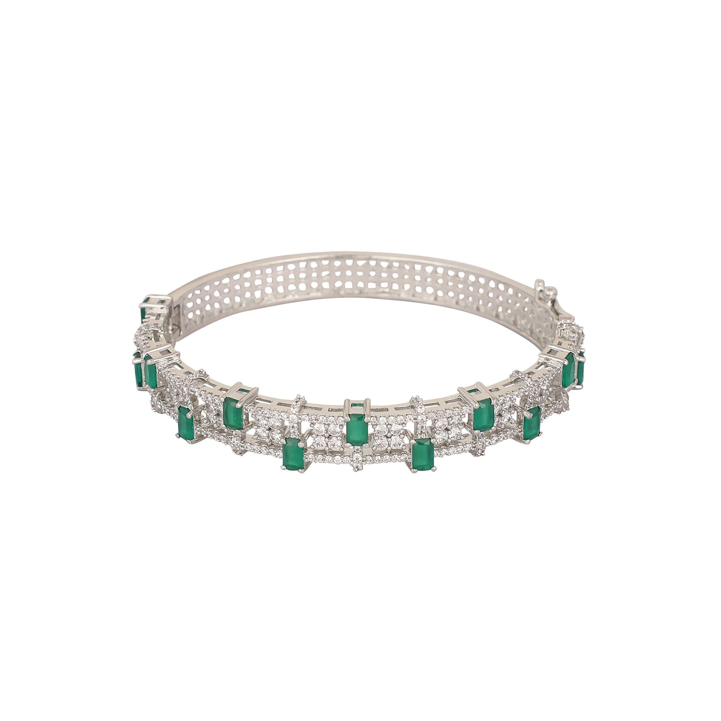 Nuyug Emerald Luxe Anti Tarnish Bangle | Swadesiicart