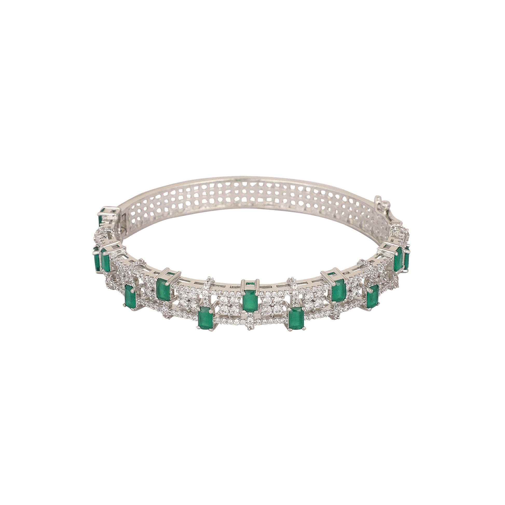 Nuyug Emerald Luxe Anti Tarnish Bangle | Swadesiicart