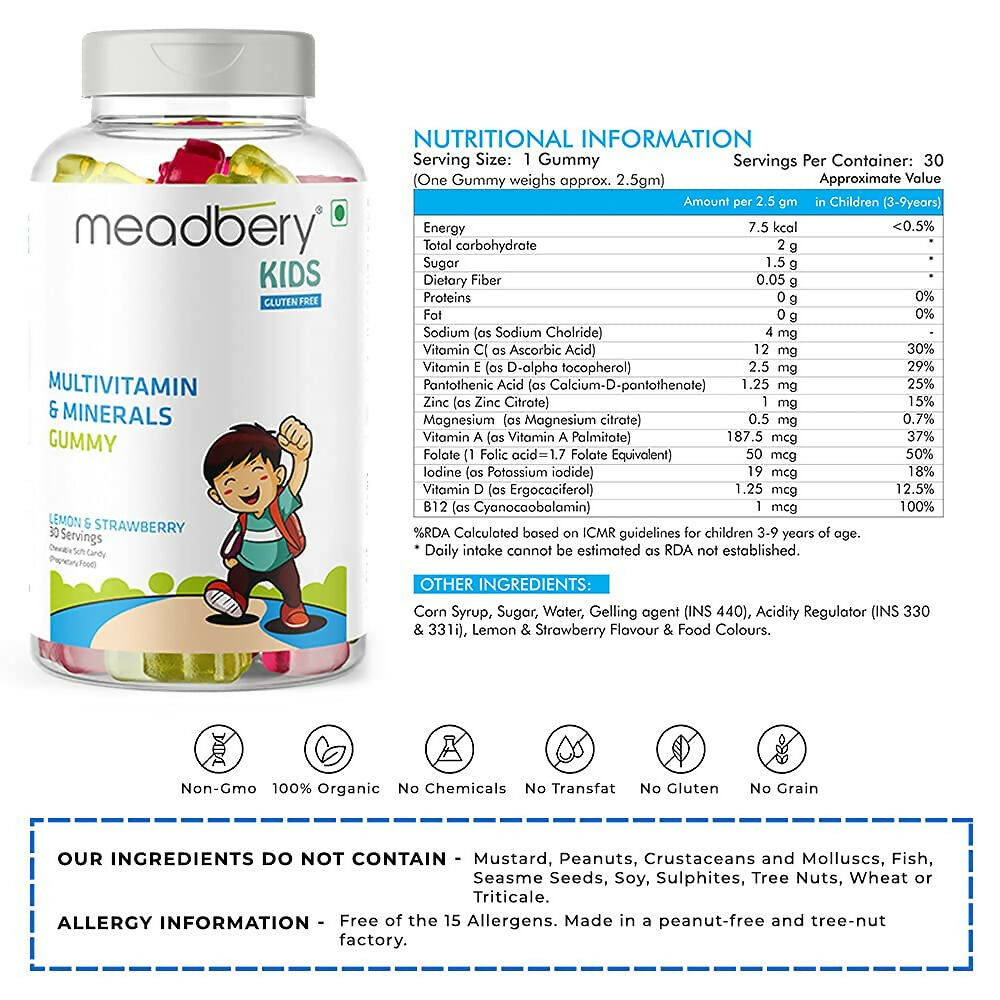 Meadbery Kids Multivitamin Gummy - Swadesiicart