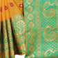 Vamika Banarasi Cotton Silk Yellow Weaving Saree | Swadesiicart