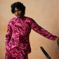 Abstract Marble Print Cotton Nehru Jacket Set by Hilo Design