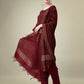 Jyoti Fashion Women's Maroon Cotton Blend Embroidery & Sequence work Kurta with Trouser & Dupatta | Swadesiicart