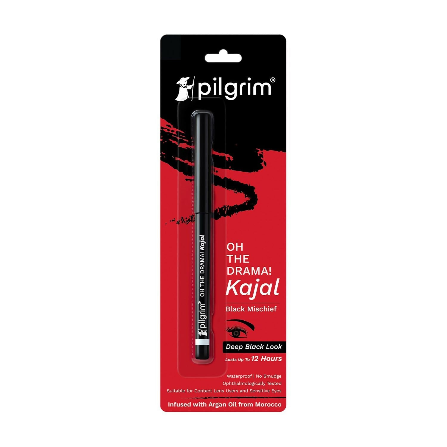 Pilgrim Black Mischief Kajal Smudge & Waterproof Single Stroke Matte Finish - Swadesiicart