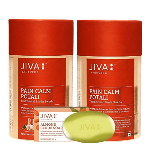 Jiva Ayurveda Pain Calm Potali with Almond Soap Free Combo | Swadesiicart