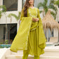 The52 Lemons Women's Gorgeous Chinon Embroidered Flared Kurta with Pant And Dupatta Set - Swadesiicart