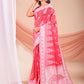 Shree Shyam Fashion Varnika Pink Linen Cotton Saree