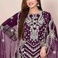 Anaita Purple Faux Georgette Stitched Suit with Embroidery Work
