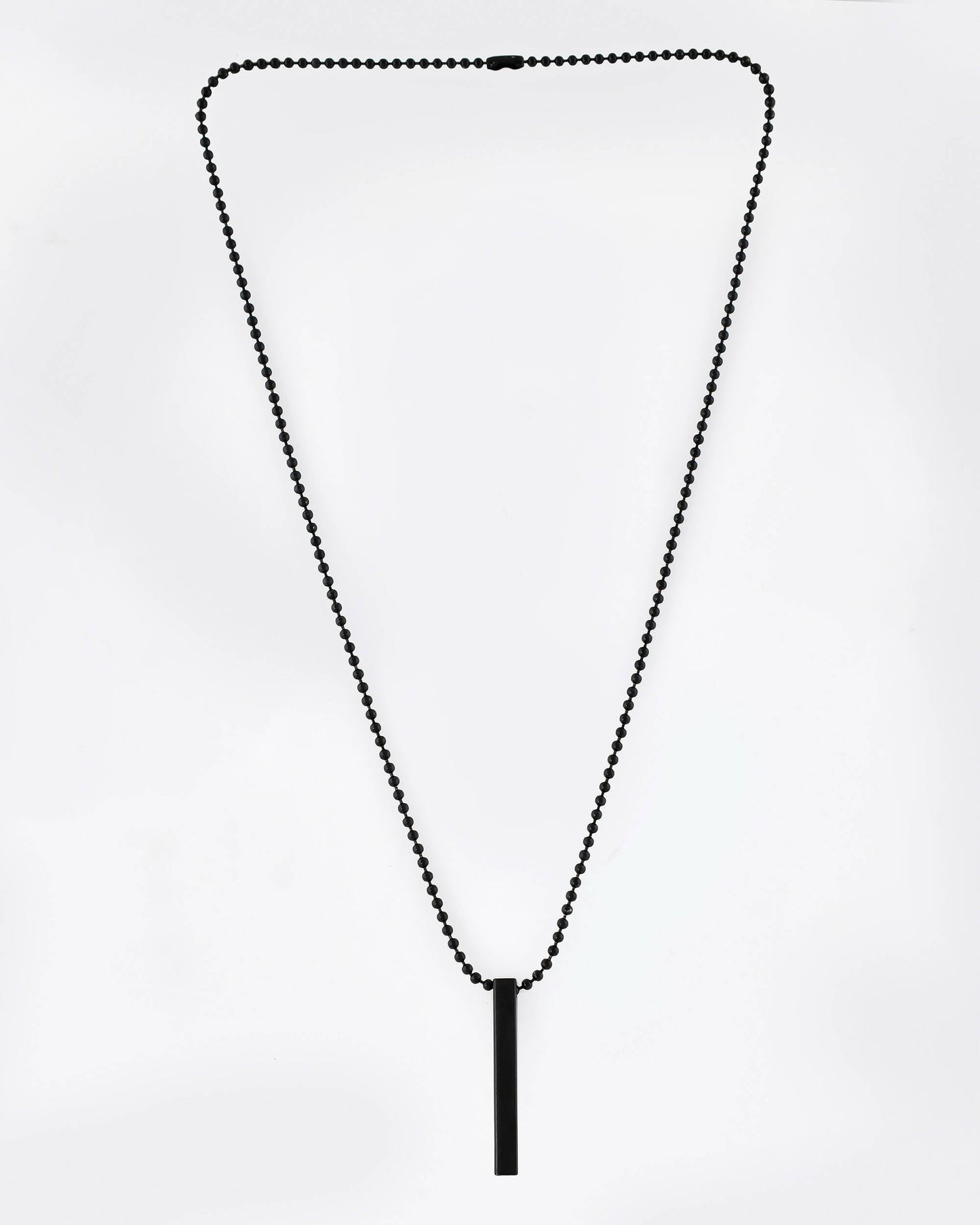 VOJ Women Black -Toned Stainless Steel Rhodium Plated Chain With Pendant Beads Chain | Swadesiicart