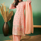 Peach Georgette Handwork Unstitched Dress Material - Hanika | Swadesiicart