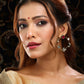 Ruby Raang Gold Polished Kundan Work Multi-Color Round Kundan Earrings | Swadesiicart
