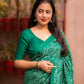 Green Silk Blend Ajrak Saree with Unstitched Blouse - Hiral Fashion | Swadesiicart