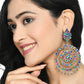 Mominos Fashion Johar Kamal Women's Multi Colour Kundan Circles Earrings - Swadesiicart