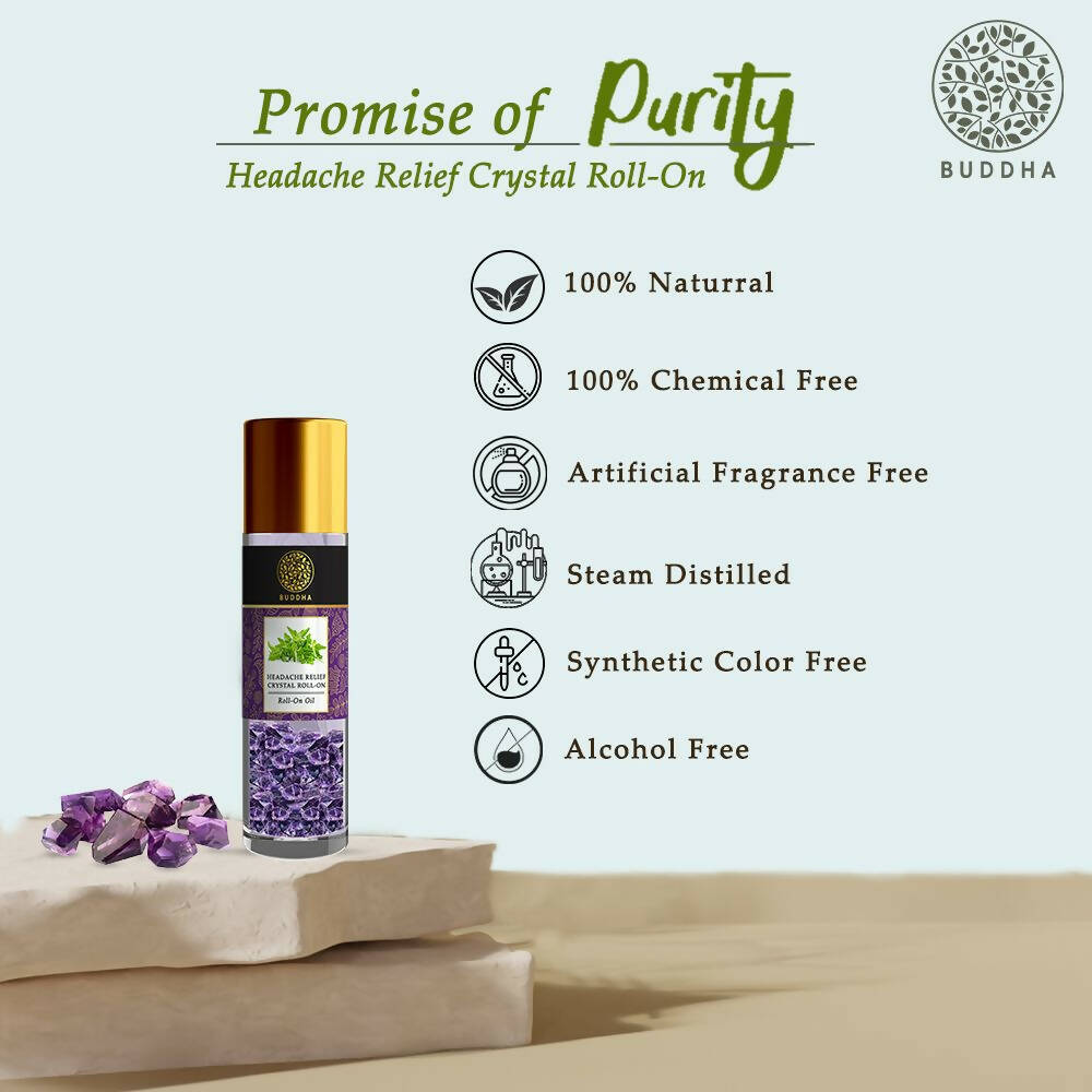 Buddha Natural Crystal Roll-On For Headache Relief - Swadesiicart