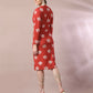 Myshka Women's Rust Printed Round Neck Party Top With Skirt Co-ord set - Swadesiicart