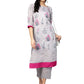 Ahalyaa Women Grey Chanderi Silk Printed Kurta Pant Set | Swadesiicart