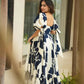 Aayaa Designer Cambric Cotton Printed Full Flaired Gown - Multi Color
