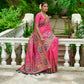Vishnu Weaves Women's Pink Banarasi Silk Kashmiri Woven Saree with Blouse - Swadesiicart