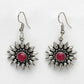 NVR Women's Silver-Toned Artificial Stones German Silver Oxidised Drop Earrings | Swadesiicart