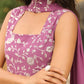 Janasya Lavender Georgette Embroidered Kurta,Bottom & Dupatta | Swadesiicart