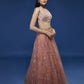 House of Panchhi Peach Net Sequinse Embroidered Lehenga & Blouse with Dupatta | Swadesiicart