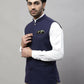 Even Apparels Pure Wool Nehru Jacket - Navy | Swadesiicart