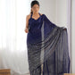 Blue Georgette Designer Sequence Embroidery Work Saree - Sitare