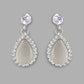 VOJ Silver Plated White Stone With AD Stone Studded Chain Set - Swadesiicart