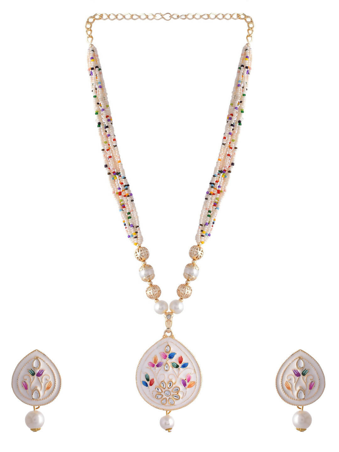 VOJ Women White Color stainless steel Jewellery Set - VOJ (Valley Of Jewellery)