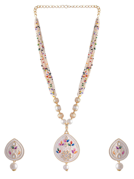 VOJ Women White Color stainless steel Jewellery Set - VOJ (Valley Of Jewellery)