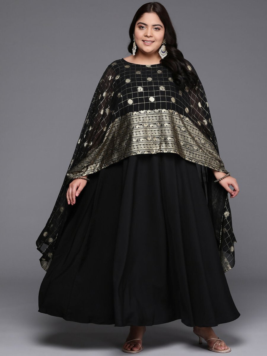 Ahalyaa Women's Traditional wear Ethnic Dress - Black | Swadesiicart