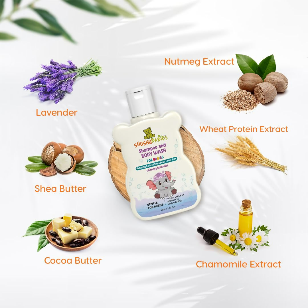 ShuShu Babies Calming Lavender Shampoo & Body Wash (under 0-3 Years Baby) - Swadesiicart